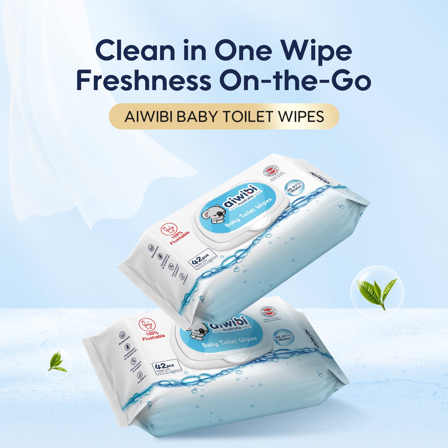 100% Biodegradable Toilet Wipes